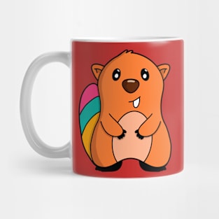 Sweet squirrel with a colorful tail Mug